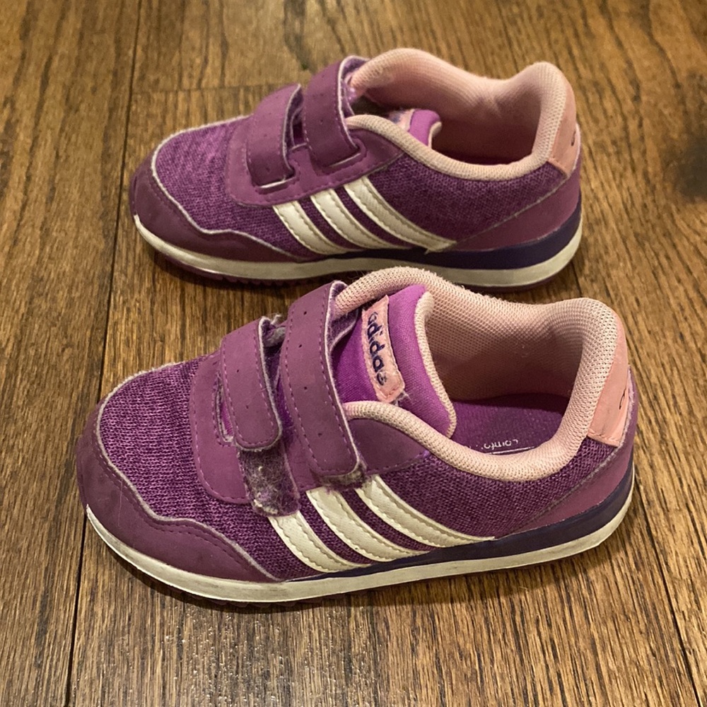 Kids Adidas purple shoes
